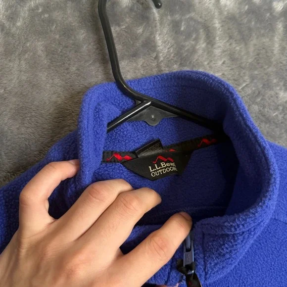L.L. Bean Outdoors Blue Fleece Full Zip Long Sleeve Turtle Neck Sweater Small - Picture 6 of 8